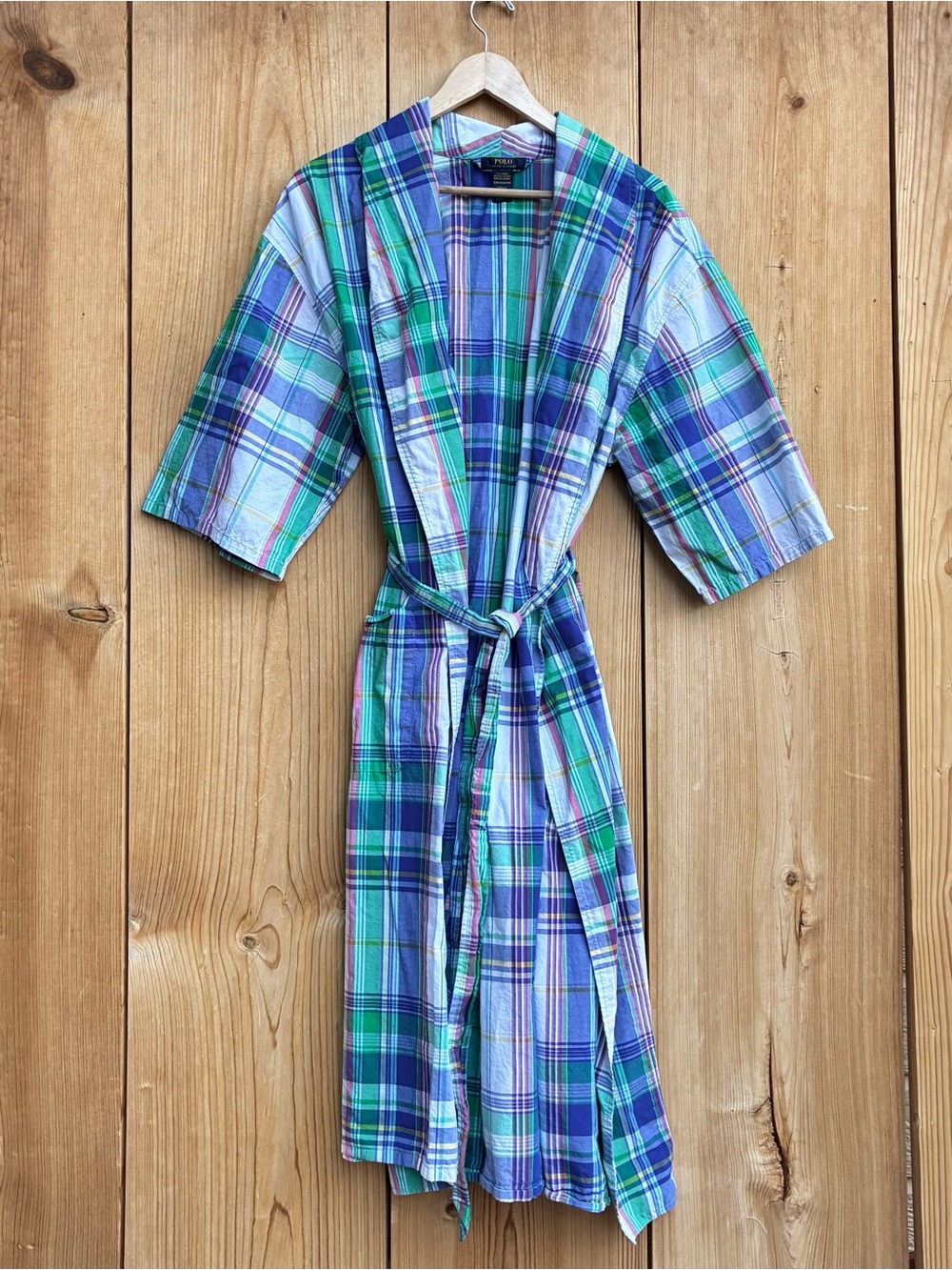 Polo Ralph Lauren Plaid Cotton Short Sleeve Robe Sz S/M